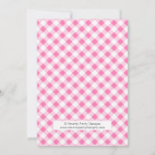 ピンクのトラクターのヒマワリの女の子の誕生会の招待 招待状 (裏面)