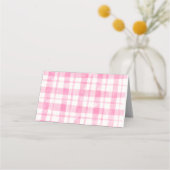 ピンクのトラクターファーム動物の女の子の誕生日の食品ラベル プレイスカード (裏面)