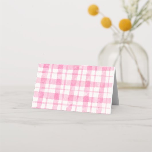 ピンクのトラクターファーム動物の女の子の誕生日の食品ラベル プレイスカード (裏面)