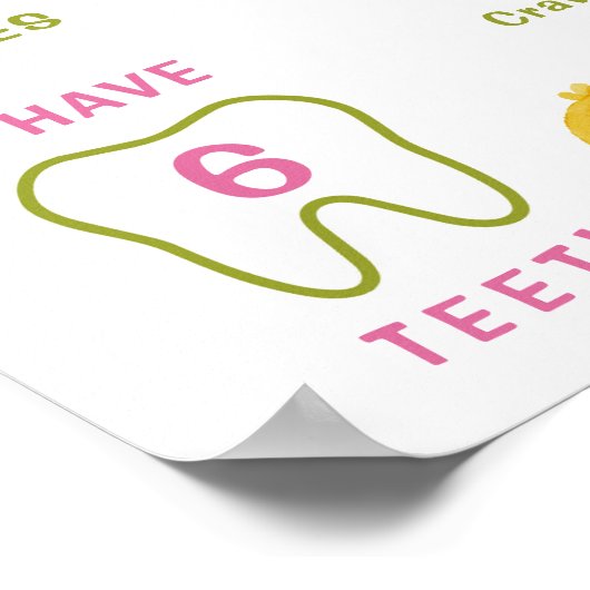 ピンクのトラクターファーム動物インフォグラフィックマイルストーン ポスター (角)