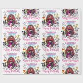 ピンクのトラクター愛らしい農業動物レッドバーンギフト ラッピングペーパー (フラット)