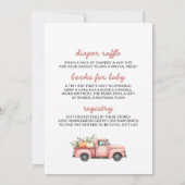 ピンクのトラック甘い小さなカボチャ女の子の赤ちゃんシャワー 招待状 (裏面)