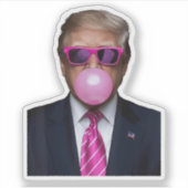 ピンクのトランプのバブルガム シール (正面)