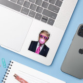 ピンクのトランプのバブルガム シール (ノートパソコンとiPhone)