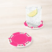 ピンクのトランプのポーカーおよび賭博破片 コースター (側面)