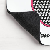 ピンクのトリムが付いているマウスパッド千鳥格子のなApple先生 マウスパッド (コーナー)