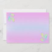 ピンクのトリム新し生まれいSipと見るカスタムの写真 招待状 (裏面)