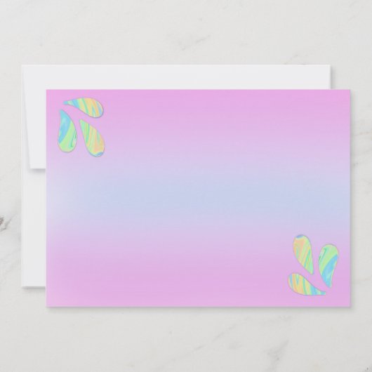 ピンクのトリム新し生まれいSipと見るカスタムの写真 招待状 (裏面)