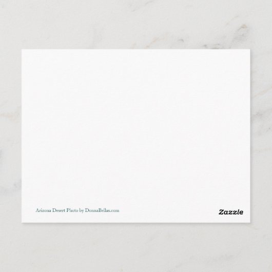 ピンクのトリル砂漠ソノランのアリゾナ写真はがき ポストカード (裏面)