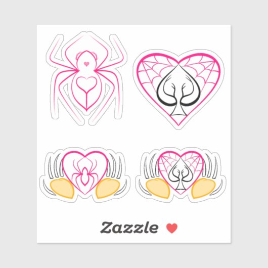 ピンクのトリンクのクモ愛好家 シール (シート)