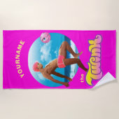 ピンクのトリンク – LGBTQ+ゲイプライド パーソナライズされた ビーチタオル (正面)