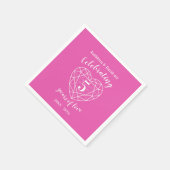 ピンクのトルマリンの記念日5年の愛のナプキン スタンダードカクテルナプキン (角)