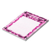 ピンクのトルマリン宝石が並パーソナライズされたぶ ノートパッド (回転)