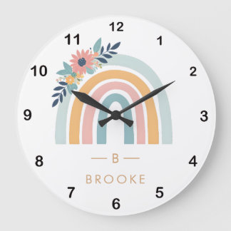 ピンクのトレンドのモノグラム ラージ壁時計