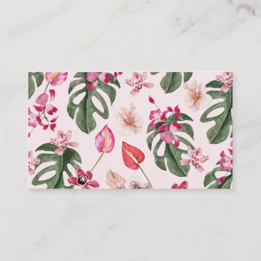 ピンクのトロピカルおむつラッフルカード エンクロージャーカード (裏面)