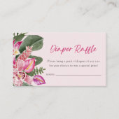 ピンクのトロピカルおむつラッフルカード エンクロージャーカード (正面)
