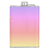 ピンクのトロピカルサンセットパームツリーアロハ8oz。 フラスク (裏面)