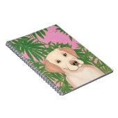 ピンクのトロピカルスパイラルノートかわいいイエロー・ラブラドール・レトリーバー ノートブック (右側)