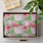 ピンクのトロピカルハイビスカス 薄葉紙 (ギフト)