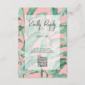 ピンクのトロピカルバナナパーム離れズ結婚ズ エンクロージャーカード (正面)