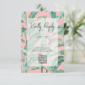 ピンクのトロピカルバナナパーム離れズ結婚ズ エンクロージャーカード (スタンド正面)