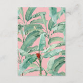 ピンクのトロピカルバナナパーム離れズ結婚ズ エンクロージャーカード (裏面)