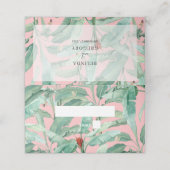 ピンクのトロピカルバナナパーム離れズ結婚ズ プレイスカード (外部開封)