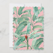 ピンクのトロピカルバナナパーム離れズ結婚ズ 招待状 (裏面)