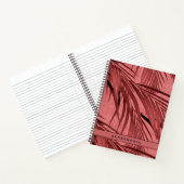 ピンクのトロピカルパーム葉 |お客様の名前カスタム ノートブック (内部)