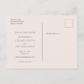 ピンクのトロピカルビーチチェア日付はがきを保存 案内ポストカード (裏面)