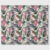 ピンクのトロピカルフィロデンドロンハウスプラントパターン ラッピングペーパー (フラット)