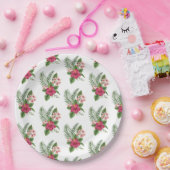 ピンクのトロピカルフラワー ブライダルシャワー ペーパープレート (パーティー)