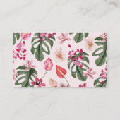ピンクのトロピカルブックスカード エンクロージャーカード (裏面)
