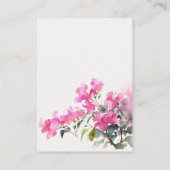 ピンクのトロピカルブーゲンビリアのベビーシャワー用の本 エンクロージャーカード (裏面)