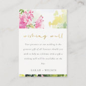 ピンクのトロピカルブーゲンビリアの結婚式の願い井戸 エンクロージャーカード (正面)