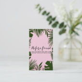 ピンクのトロピカル葉グリーンの島が友人を参照 紹介カード (スタンド正面)