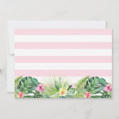ピンクのトロピカル フラワー アロハ ルアウ 誕生日写真 招待状 (裏面)