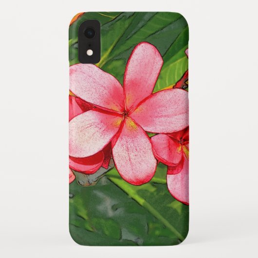 ピンクのトロピカル フランジパニ アート Case-Mate iPhoneケース (裏面)