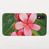 ピンクのトロピカル フランジパニ アート Case-Mate iPhoneケース (裏面(横))