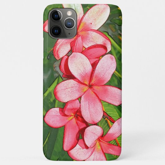 ピンクのトロピカル フランジパニ アート Case-Mate iPhoneケース (裏面)