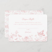 ピンクのトワル・ド・ジュイ おむつくじ招待状挿入ページ エンクロージャーカード (正面/裏面)