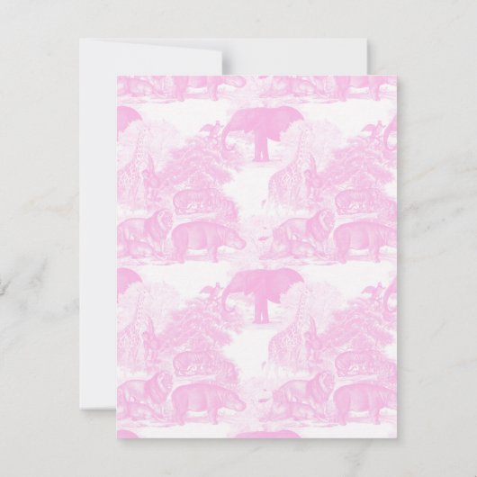 ピンクのトワレ ジャングル アニマル サファリ シノワズリー サンキューカード (裏面)