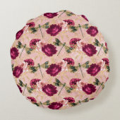 ピンクのトンボとバラ ラウンドクッション (裏面)