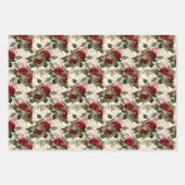 ピンクのトンボとバラ ラッピングペーパーシート (正面3)