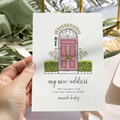 ピンクのドアのお引越しお知らせ 案内状