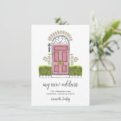 ピンクのドアのお引越しお知らせ 案内状 (スタンド正面)