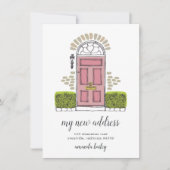 ピンクのドアのお引越しお知らせ 案内状 (正面)