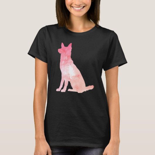 ピンクのドイツの羊飼いフィッティング Tシャツ (正面)