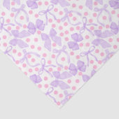 ピンクのドットが散りばめられた紫の蝶ネクタイ 薄葉紙 (詳細)