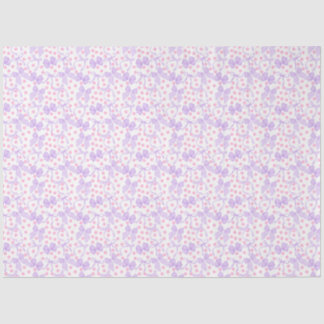 ピンクのドットが散りばめられた紫の蝶ネクタイ 薄葉紙